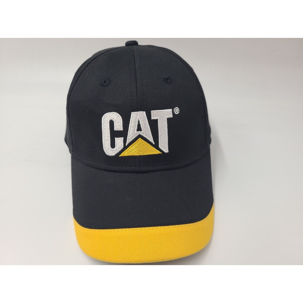 CAT Caterpillar Count on Cat Every Day Adjustable Hat Cap Men Women Black Yellow